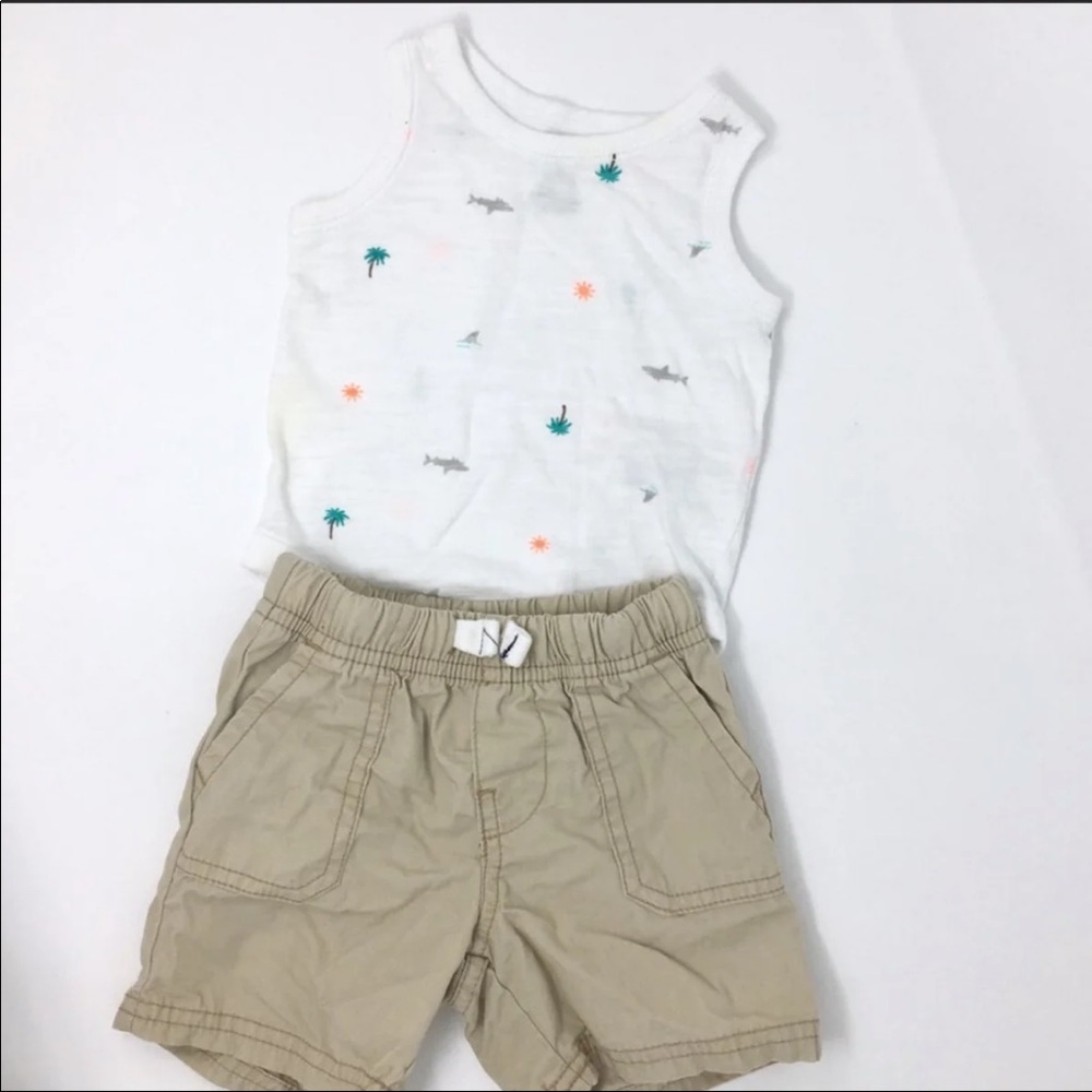 Carters Beach tank onesie and Shorts Set